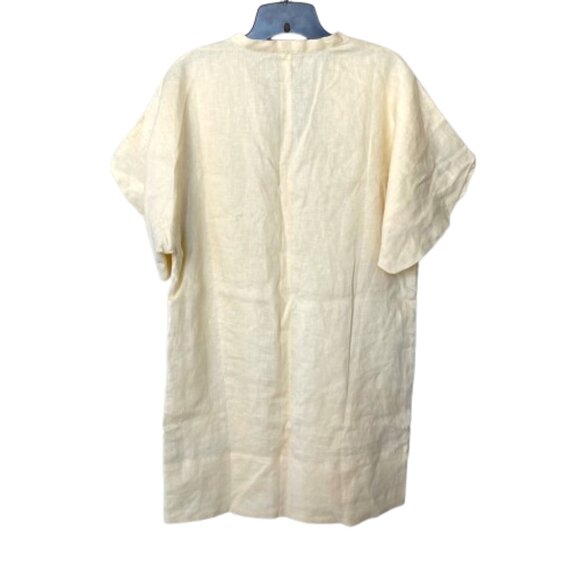 Banana Republic Livia Linen Mini Dress Small S PETITE Butter Yellow NEW - Picture 3 of 9